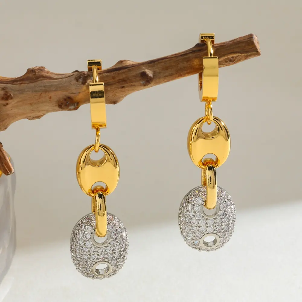 Argollas colgantes de lujo Gucci con circon