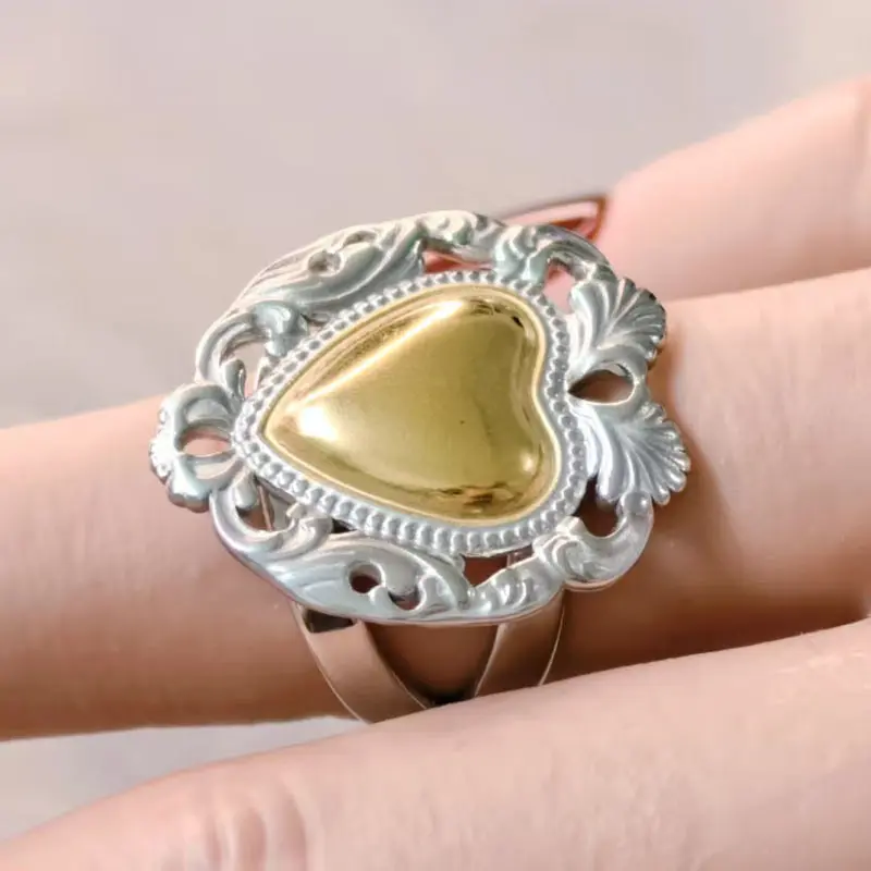 Corazon plateado con dorado
