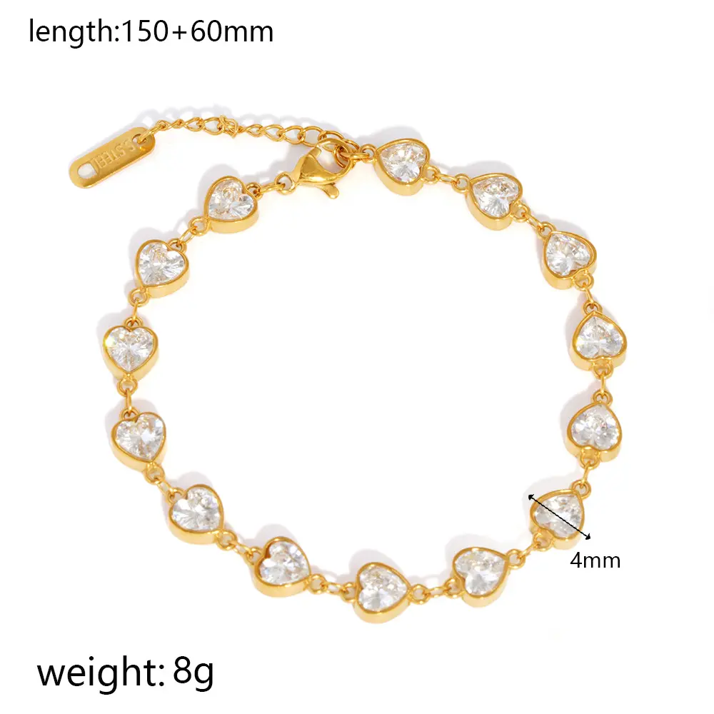 Pulsera de corazones brillanté