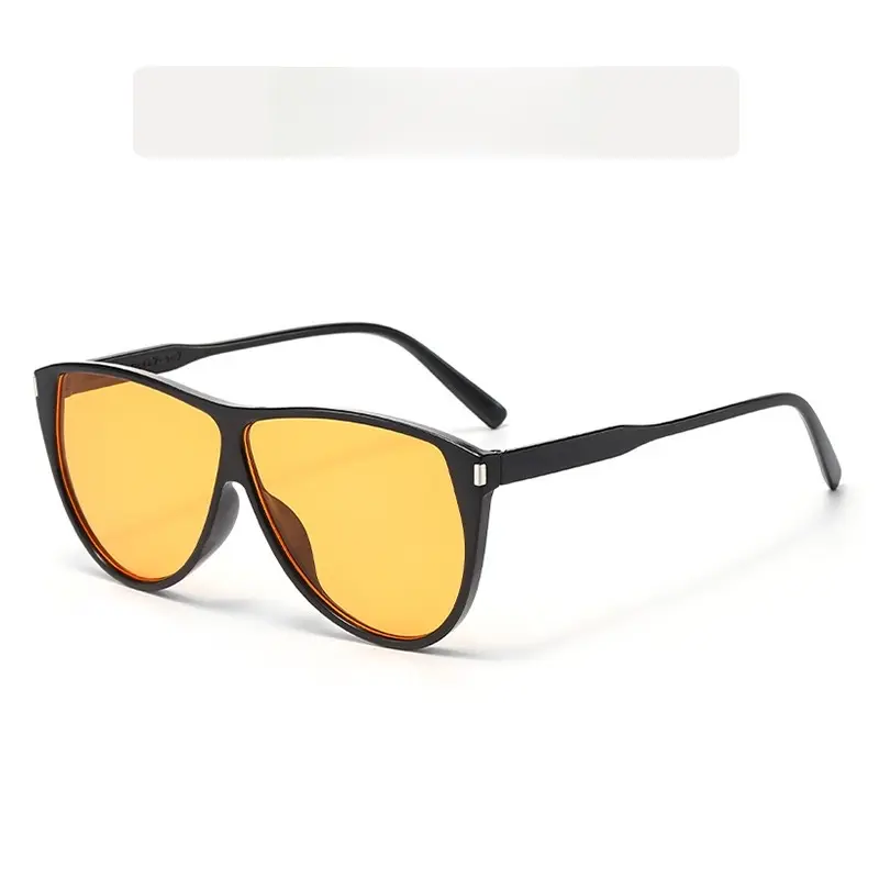 Tipo aviador montura negra cristal naranja