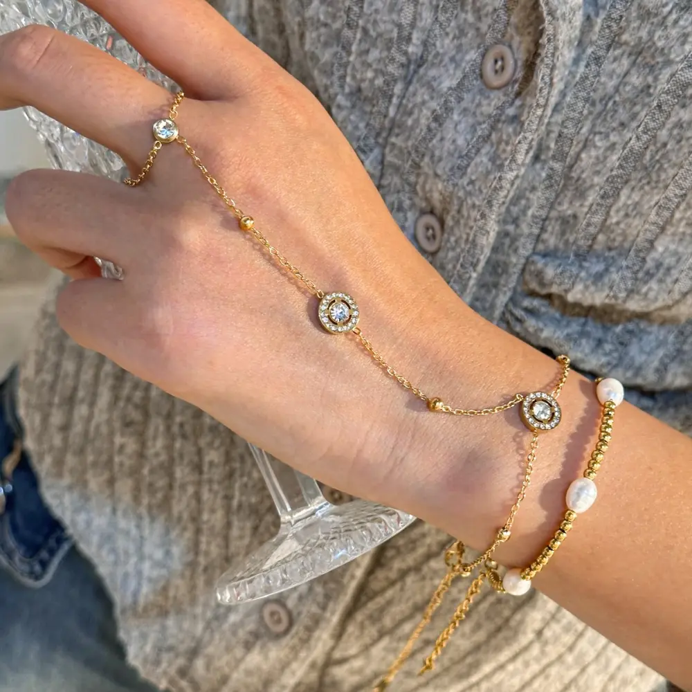Pulsera anillo con brillantes