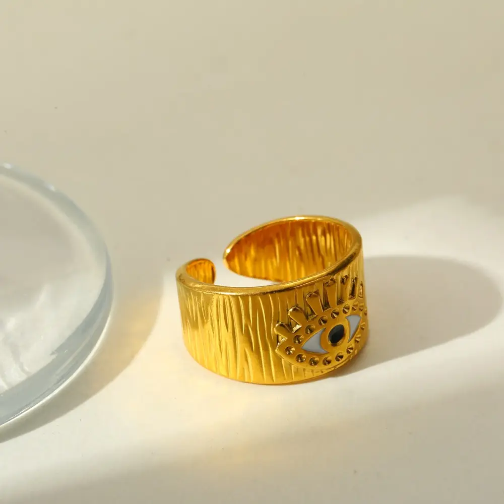 Anillo de ojo ajustable dorado