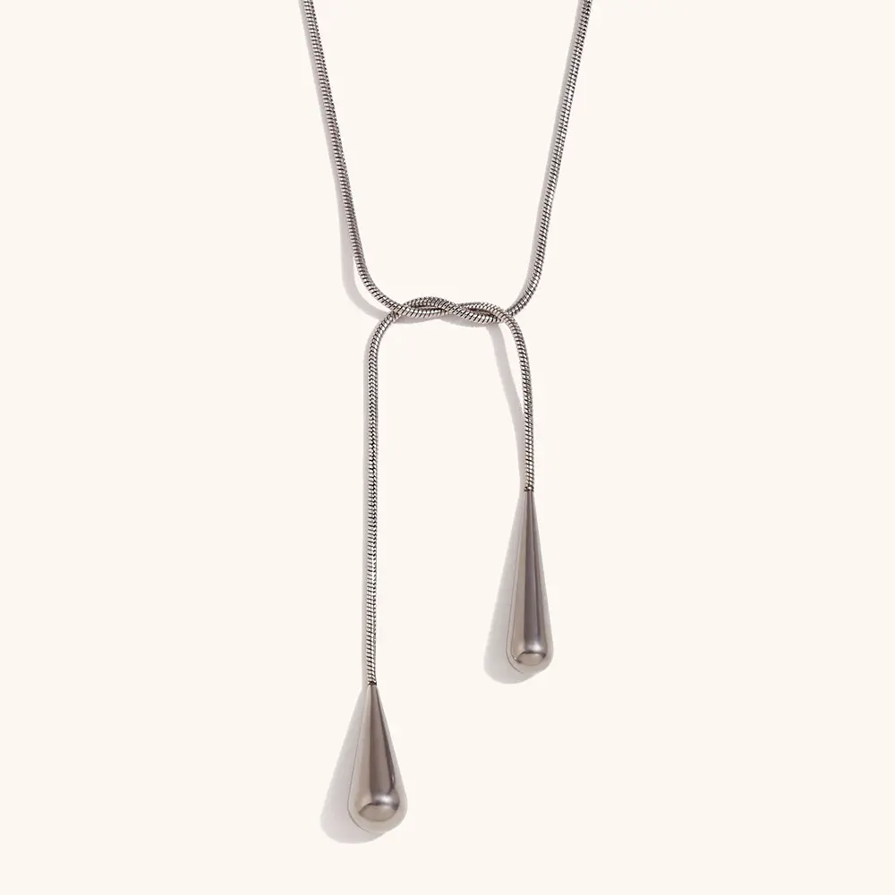 Corbatín gota plateado