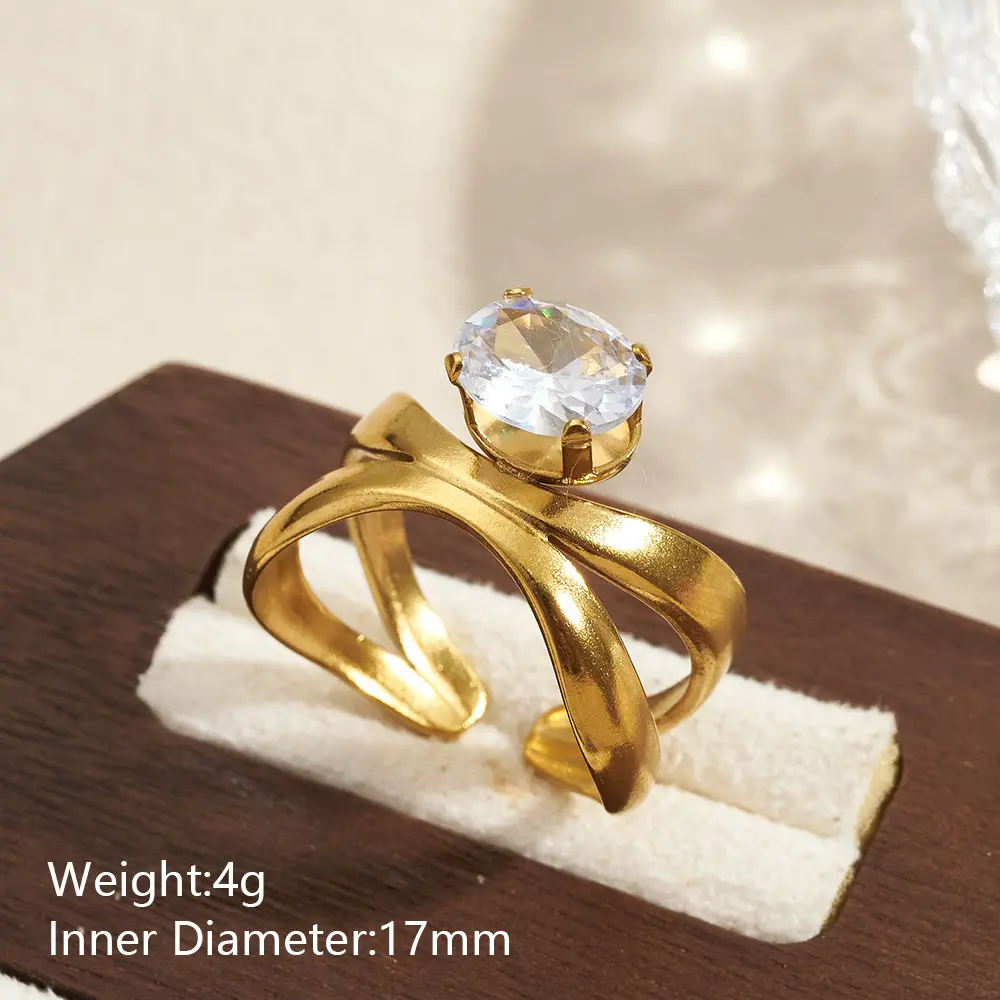 Anillo doble con punto de luz