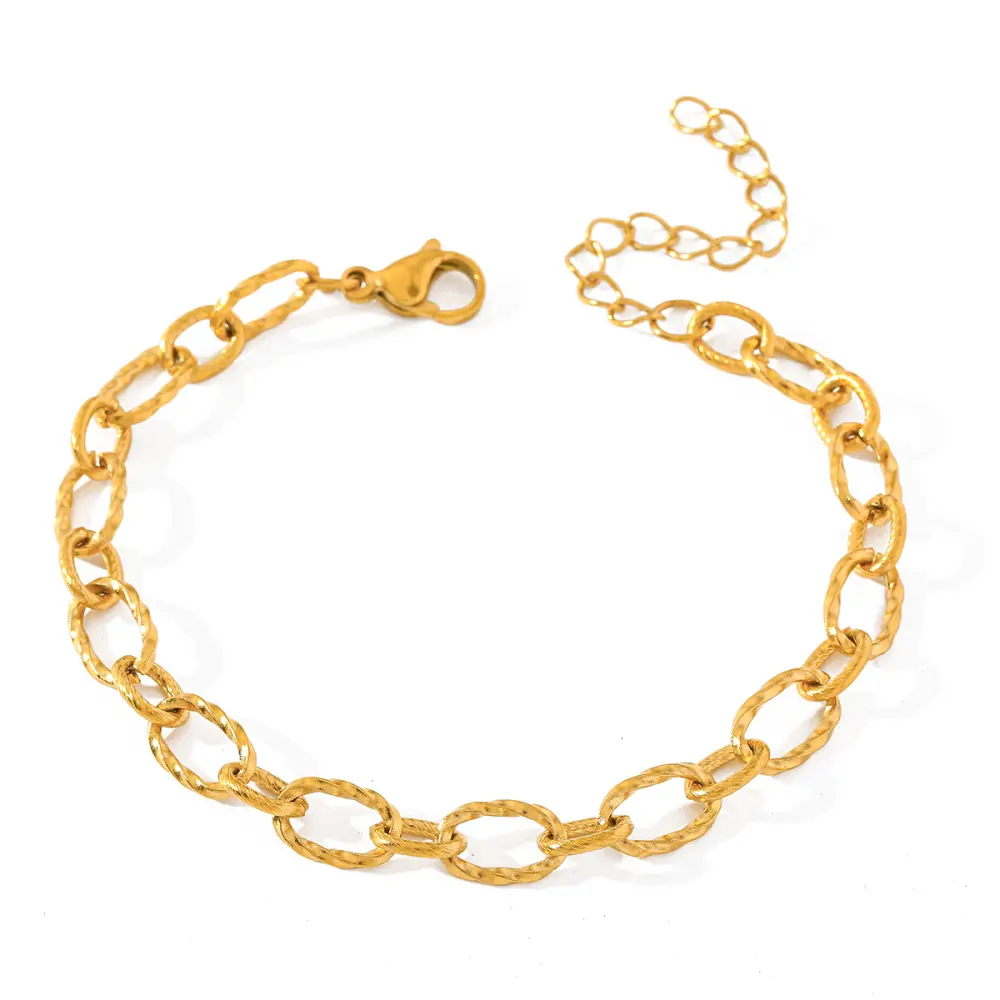 Pulseras eslabones dorado sencillo