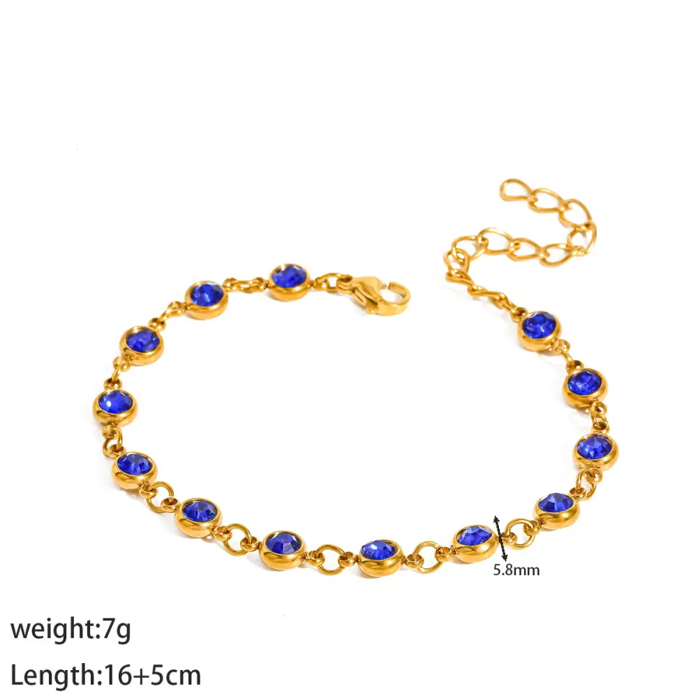 Pulsera cristal azul rey