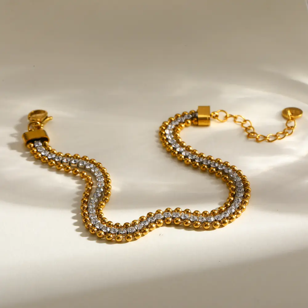 Triple cadenas con strass