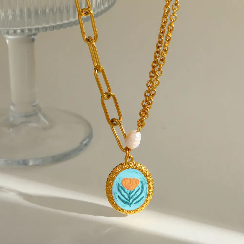 Collar vintage turquesa