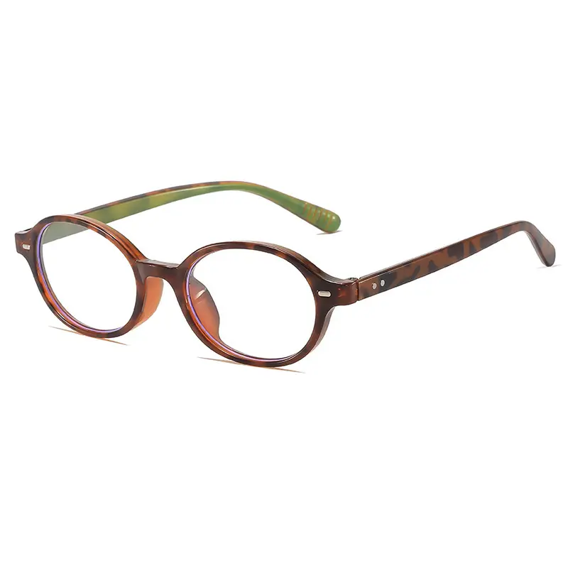 Ovalado estampado leopardo cristal transparente