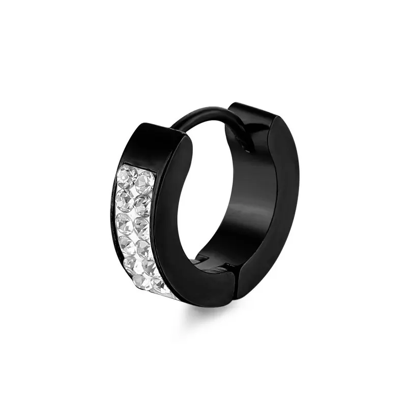 Argollas en color negro con circon