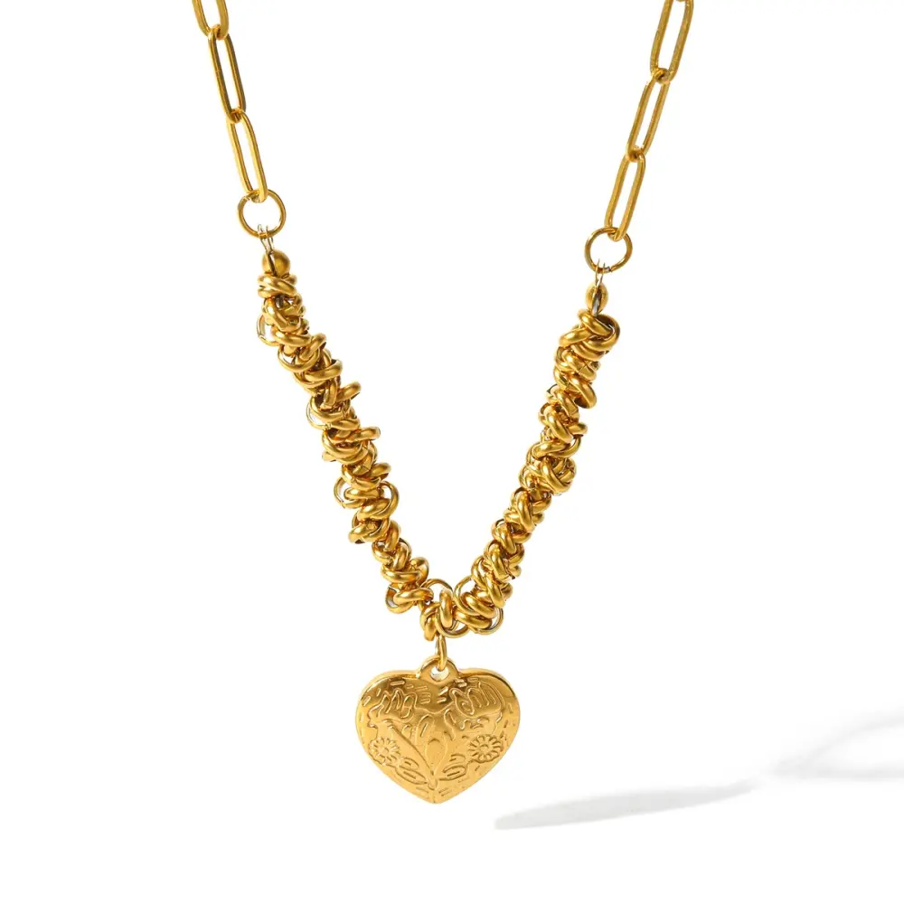 Doble tejido eslabones con corazon